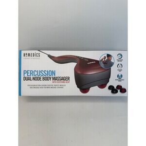 HoMedics Percussion Dual-Node Body Massager with Soothing Heat Burgundy Black